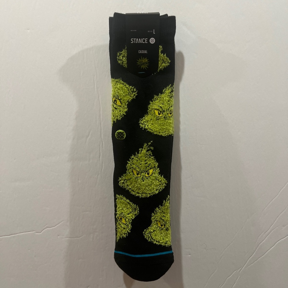 Stance x The Grinch, Mean One, Crew Socks, Large Men 9-13